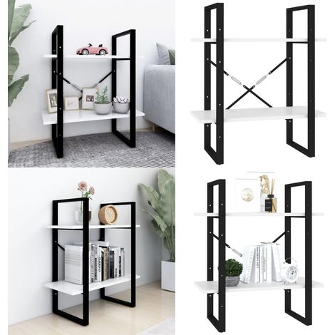 Bücherregal 2 Fächer Weiß 60x30x70 cm Holzwerkstoff - Bücherregal - Regal - Holzmöbel - Weißes Regal - Industrielles Design - Home & Living (1/5)
