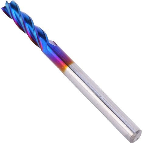 4-schneidiger Schaftfräser aus Wolframstahl mit NanoBlue-Beschichtung, CNC-Fräser mit geradem Griff (3,175 x 3,175 x 12) (1/5)