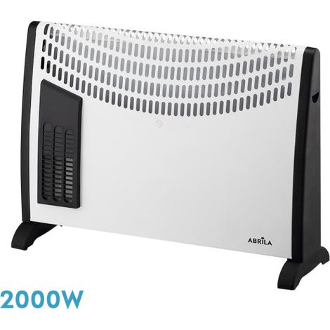 Termoconvettore Fail 2000w Bianco 3powers Funzione Turbo Protezione da surriscaldamento, Maniglia, Termostato.reg.48x68,5x20cm