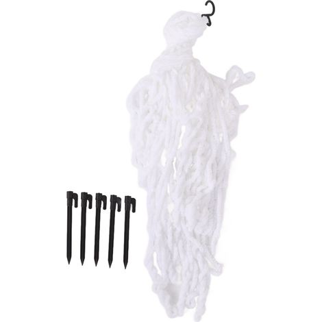 Grande toile d'araignée blanche triangle Halloween décoration festive, accessoires de fête effrayants, grand format pour décoration murale (1/5)