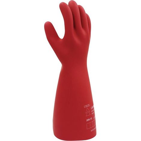1 paire de gants d'électricien taille 10 rouge 7500V EN 60903:2003 EPI III - 704-10 (1/3)
