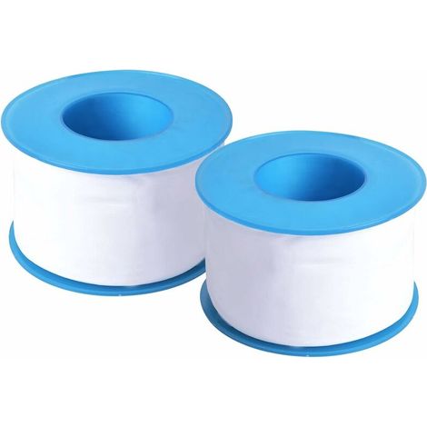 2 Rollen Teflon-Gewindeband 50 mm x 30 m, wasserdichtes PTFE-Dichtungsband, hitzebeständiges Rohrabdichtungsband, Sanitär-Dichtungsbänder für Wasserhähne, Gas, Wasser, Duschkopf, weiß