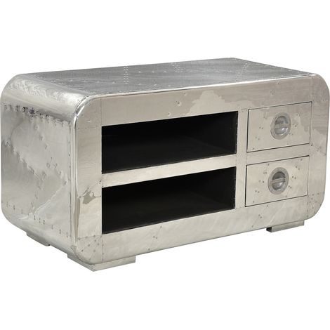 Meuble TV industriel 100 cm bois et aluminium Fly