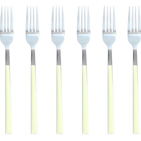 Lot de 6 fourchettes en acier inoxydable, COLORAMA