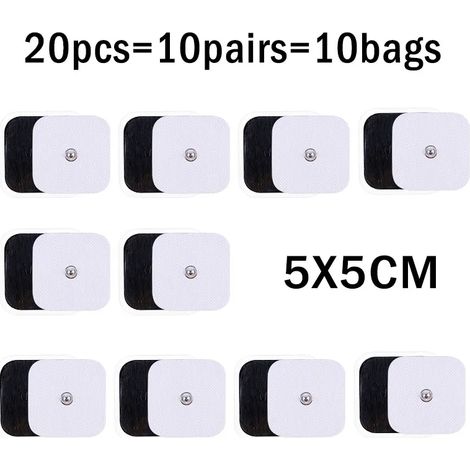 10/20 électrodes blanches pour appareil de massage TENS numérique (électrostimulation transcutanée, acupuncture, thérapie par fréquences numériques, amincissement) 05512