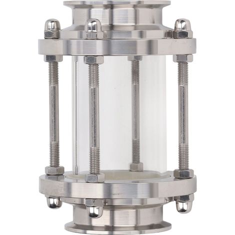Vue de débit en ligne, acier inoxydable, regard droit avec extrémité à collier pour huile air, 63 mm / 2,48 pouces (1/5)