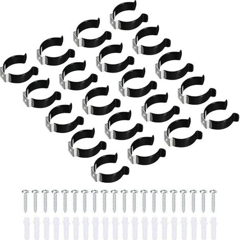 T10 U Clips Console Bracket for LED Light Bulb Mounting Console Bracket Stainless Steel Fluorescent Tube Bracket Screw Pipe Clamps Black (1/3)
