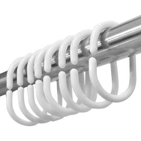 12 Anneaux Plastique Blanc C Rideau Douche (1/5)
