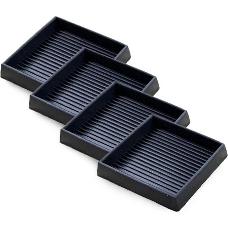 Lot de 4 patins antidérapants carrés en caoutchouc (6,35 x 6,35 cm) pour roues et pieds de meubles - Canapé, fauteuil - WELLNGS (1/5)