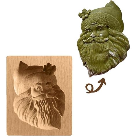 Eine weitere Weihnachtsdekoration: Ausstechform aus Holz, kegelförmige Plätzchenform, antihaftbeschichtet, Lebkuchen aus Holz mit festlichen Grußmotiven, perfekt für Süßigkeiten (1/5)
