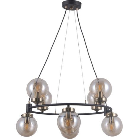 Italux Galvez Industrielle Retro 8-flammige Kugel-Pendel-Deckenleuchte, E14 (1/3)