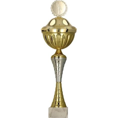Elegante Metallpokal in Gold und Silber