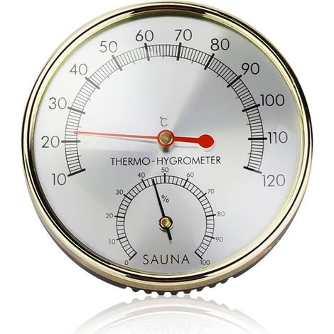 Wooden Sauna Hygrothermograph Thermometer Hygrometer for Sauna Accessory Round (1/5)