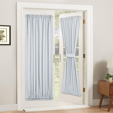Rideau de porte occultant monobloc - rideau à œillets pour porte coulissante en verre, écran d'intimité, blocage de la lumière pour porte-fenêtre d'entrée