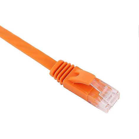 Câble réseau Ethernet plat RJ45 Cat6 UTP pour routeur, 1000 m, orange, 0,5 mètre, pour connexion Internet (1/2)