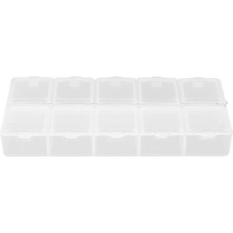 Boîte de Rangement Blanche 10 Compartiments pour Bijoux, Outils et Accessoires (1/5)