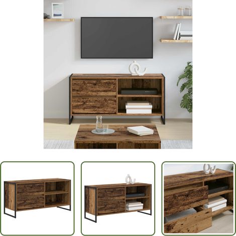 Fernsehschrank Holz - TV-Schränk Altholz 100 x 36 x 49,5 cm Holzwerkstoff (1/5)