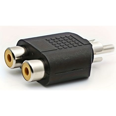 1 adaptateur RCA en Y pour audio-vidéo, convertisseur de prise RCA, adaptateur 1 mâle vers 2 femelles, prise jack 3,5 mm vers double convertisseur RCA (1/5)