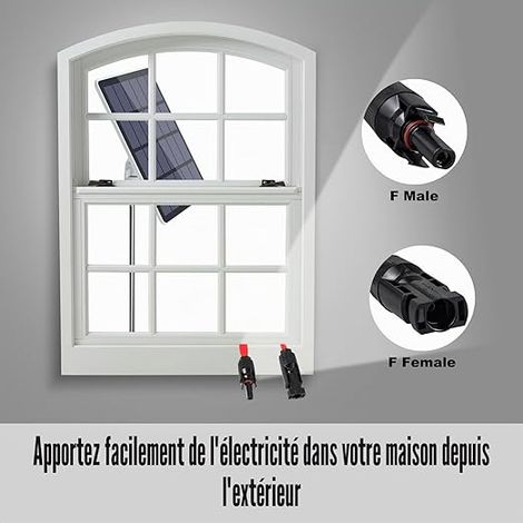 Flat Solar Cables Window Passage Power Cable Flexible PV Cable 4 mm² Plug Connector MC4 Cable Flat Extension Cable Balcony Central 50 cm (1/4)