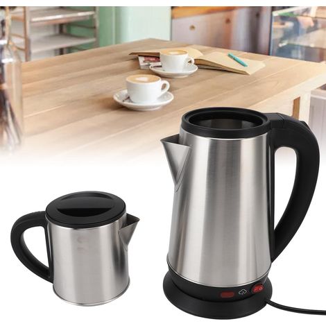 Juego de cafetera eléctrica (1 l y 2 l) de acero inoxidable negro con infusor de té turco, hervidor doble para hierbas, enchufe europeo (220 V). (1/5)
