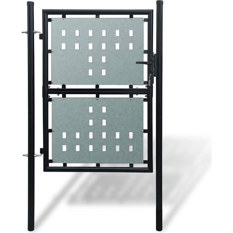 Schwarzes Einzeltor für Zäune 100 x 200 cm (1/5)