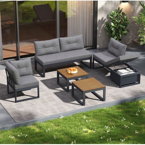 divano seduta 191x191 modulare reclinabile grigio OKMYHOME (1/5)