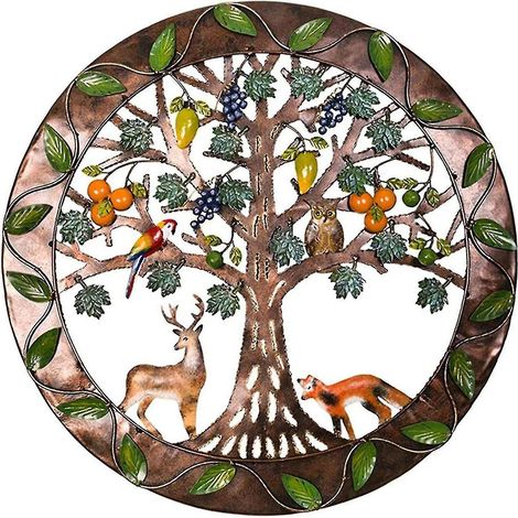 Arbre de Vie - Décoration murale en métal et bois - Panneau décoratif pour salon - Ésotérisme et spiritualité (1/5)