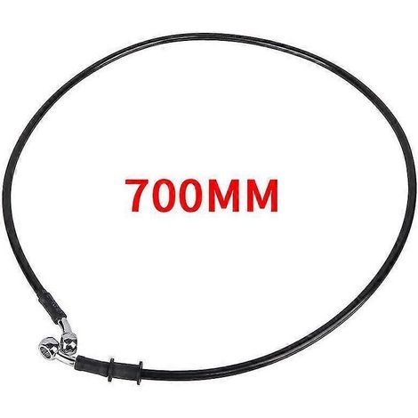 Durite de frein/embrayage/huile hydraulique renforcée en acier tressé, 500-900 mm, raccord banjo 28°, compatible Racing MX – noire, 700 mm (1/5)