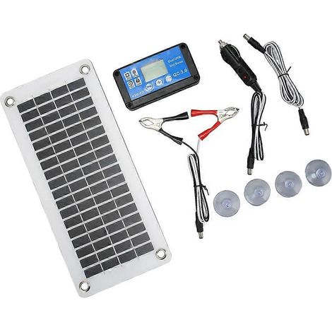 Wasserdichtes Controller-Set für monokristalline und polykristalline Solarmodule mit Anschlusskabel und 12V/24V-Ladeschutzbatterie (1/5)