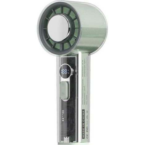Ventilateur de voyage compact et silencieux avec vitesse réglable, texture ABS verte. (1/5)