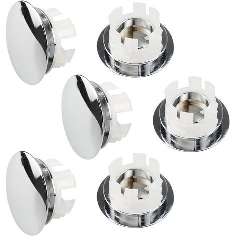 6 Pcs Bouchon Trop Plein Lavabo, Anneau De Débordement D’Évier, Trop Plein Lavabo, Cache Trou Lavabo, Pour Lavabo, Salle De Bain, Cuisine (1/4)