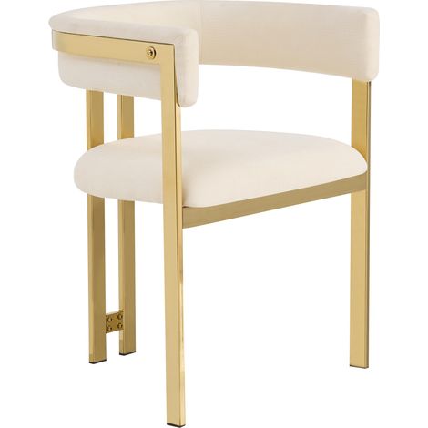 Lot de 4 chaises de salle à manger 60x50x76 cm en tissu chenille beige, confort moderne – MEUBLIV (1/5)