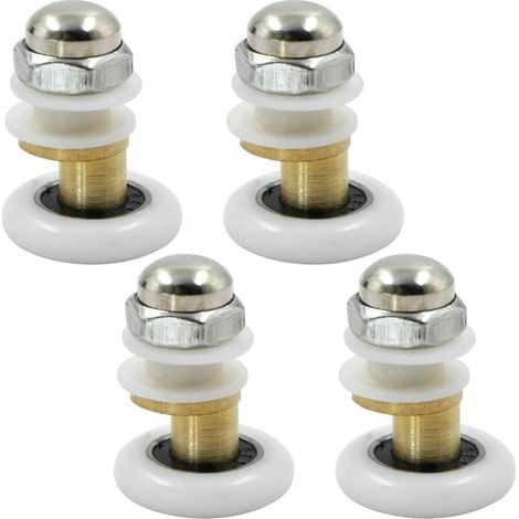 Green Mobility-Poulie de porte de douche - Roulettes de Douche Roue pour Coulissantes Rouleaux De Douche Laiton Cabine de Douche Porte a Roulette Roue 4PCS 23mm (1/5)