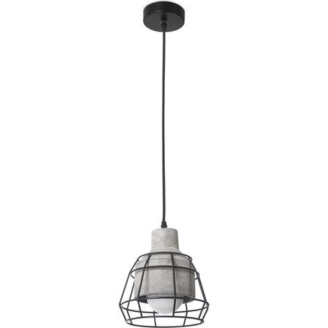 Forlight King Lámpara de Techo Colgante de Cemento y Acero. Lámpara de 60W Tipo Domo de Estilo Industrial y Nórdico para Salón Comedor con Diseño 2 en 1 (1/5)