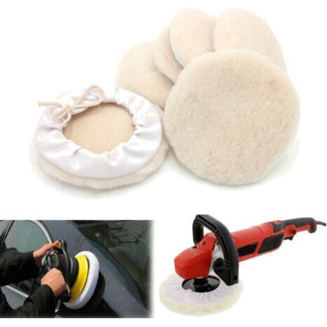 Kit de 6 tampons de polissage de 7 pouces pour capot de voiture, polisseuse en laine, pour réparation de carrosserie et perceuse. (1/5)