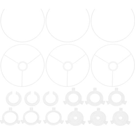 Jeu De 25 cm De Cercles Pour Abat Jour 3 Ensembles De Cadres Porte Abat Jour Avec Anneaux Robustes Et Adaptateur E27 Vers E14 E26 1 virgule 65 pouces (1/4)