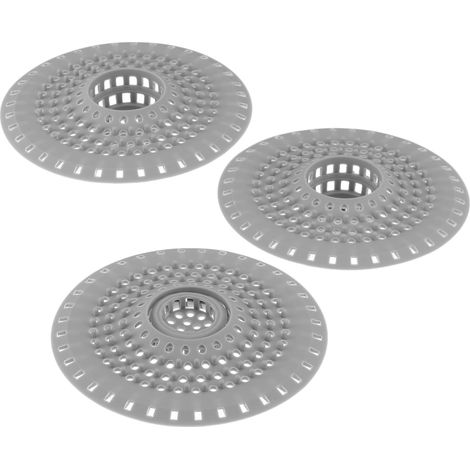 Collecteur de Cheveux pour Trou D’évacuation en Silicone 3 Pièces  Prévention des Bouchons, Entretien Réduit, Usage Salle de Bain, Filtre Lavabo (1/5)