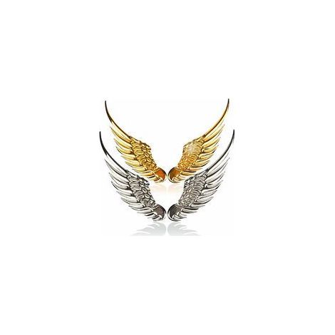 Autoaufkleber, 2 Stück, Metall, 3D-Autoflügel, Engelsflügel, universelle Auto-Logo-Aufkleber, 12,5 × 3,5 cm (1/5)