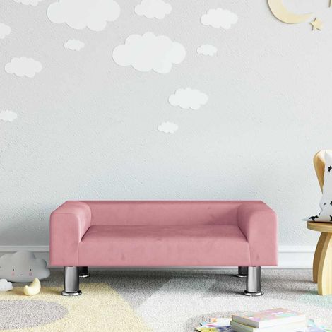 vidaXL Sofá para niños de terciopelo rosa 70x45x26,5 cm (1/5)