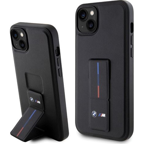 Custodia rigida BMW per iPhone 14 con impugnatura e stampa a caldo, colore nero. (1/5)