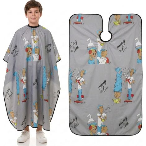 Capa de peluquería infantil para salón, grande, 75x115 cm, con hebilla. (1/5)