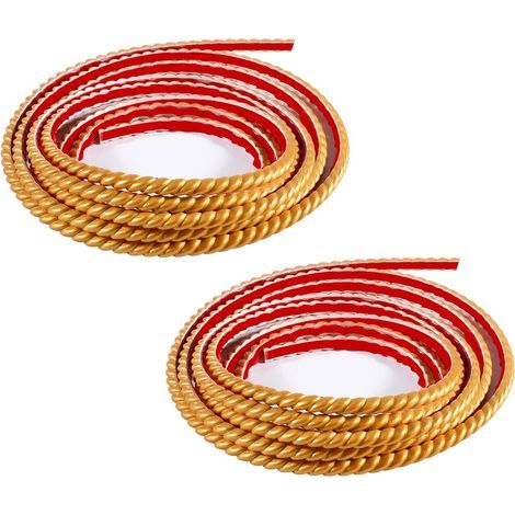 Bande Décorative Adhésive PVC, Bordure de Papier Peint Carrelage, Décoration pour Cadre de Miroir,2 rouleaux x5M(10mm,Doré) (1/5)