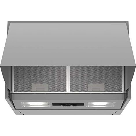 Siemens LE66MAC00 - Cappa aspirante, 59,9 cm, filtro antigrasso in metallo, interruttore a pulsante, colore: Argento (1/4)