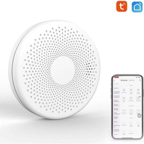Détecteur fumée et monoxyde carbone intelligent – WiFi compatible Tuya, ABS blanc, alerte sur smartphone, sécurité maison (1/4)