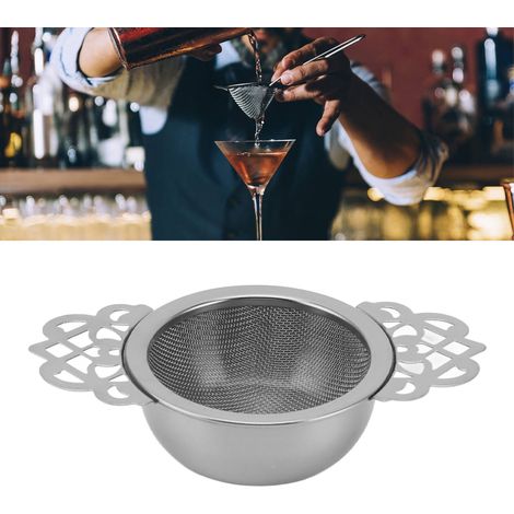 Retro-Cocktailsieb aus Edelstahl, verziert mit Spitze, silberfarben (1/5)