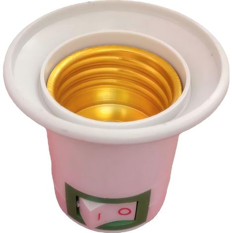 Douille Français Prise vers E27 Ampoule Socket Base Adaptateur Transporteur avec ON-OFF Commutateur (1/4)