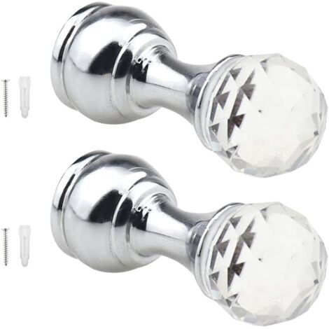 Crochet Accroche Serviette Salle de Bain Patere Murale 2pcs Crochet Porte Manteau Visser Attrait du Concepteur Tête de Cristal 50mm (1/5)