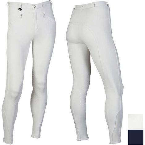 Pantaloni equitazione Winner da uomo in cotone con grip in silicone: 50 IT, blu