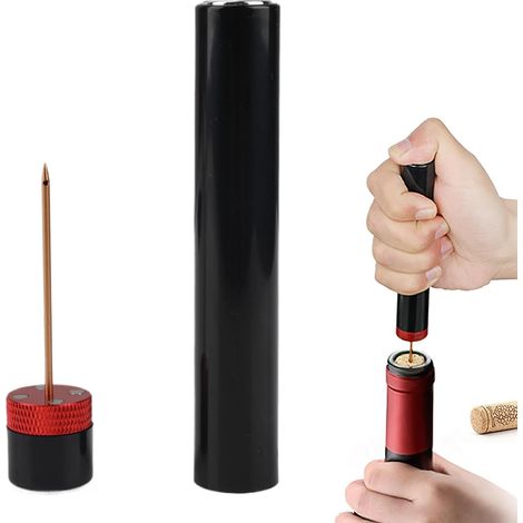 Tire-bouchon à air comprimé portable, tire-bouchon en aluminium, ouvre-bouteille à air comprimé, compatible avec les bars et les fêtes.-AquaForge (1/5)