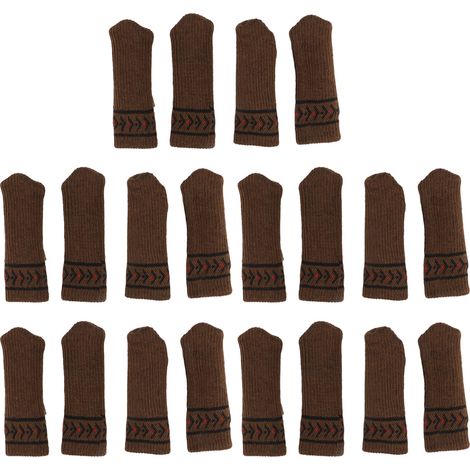 20 kratzfeste und geräuscharme Stuhlbeinschoner, dicke, gewebte Möbelgleiter, braune Packung